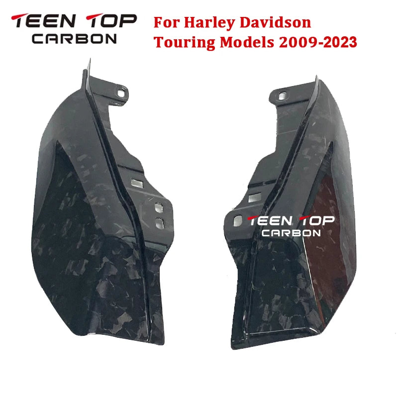 For Harley Touring Models Mid-Frame Air Deflector Road Street Glide Carbon Fiber Motorcycle Air Engine Fairing Cover 2009-2023