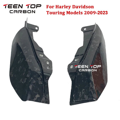For Harley Touring Models Mid-Frame Air Deflector Road Street Glide Carbon Fiber Motorcycle Air Engine Fairing Cover 2009-2023