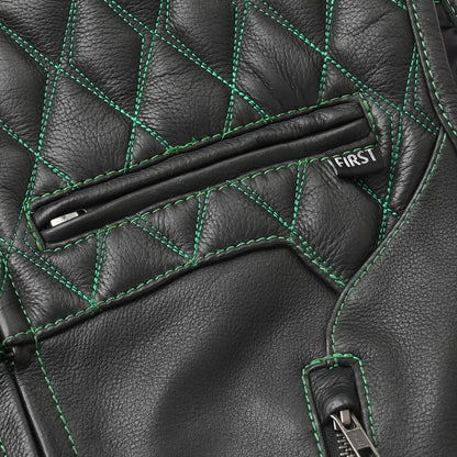 Tactical Emerald Men’s Motorcycle Leather Vest