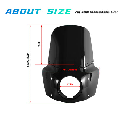 15" Windshield Motorcycle Iron 883 Front Fairing For Road Warrior Fairing For Harley Sportster 883 Iron 883 XL883N XL1200
