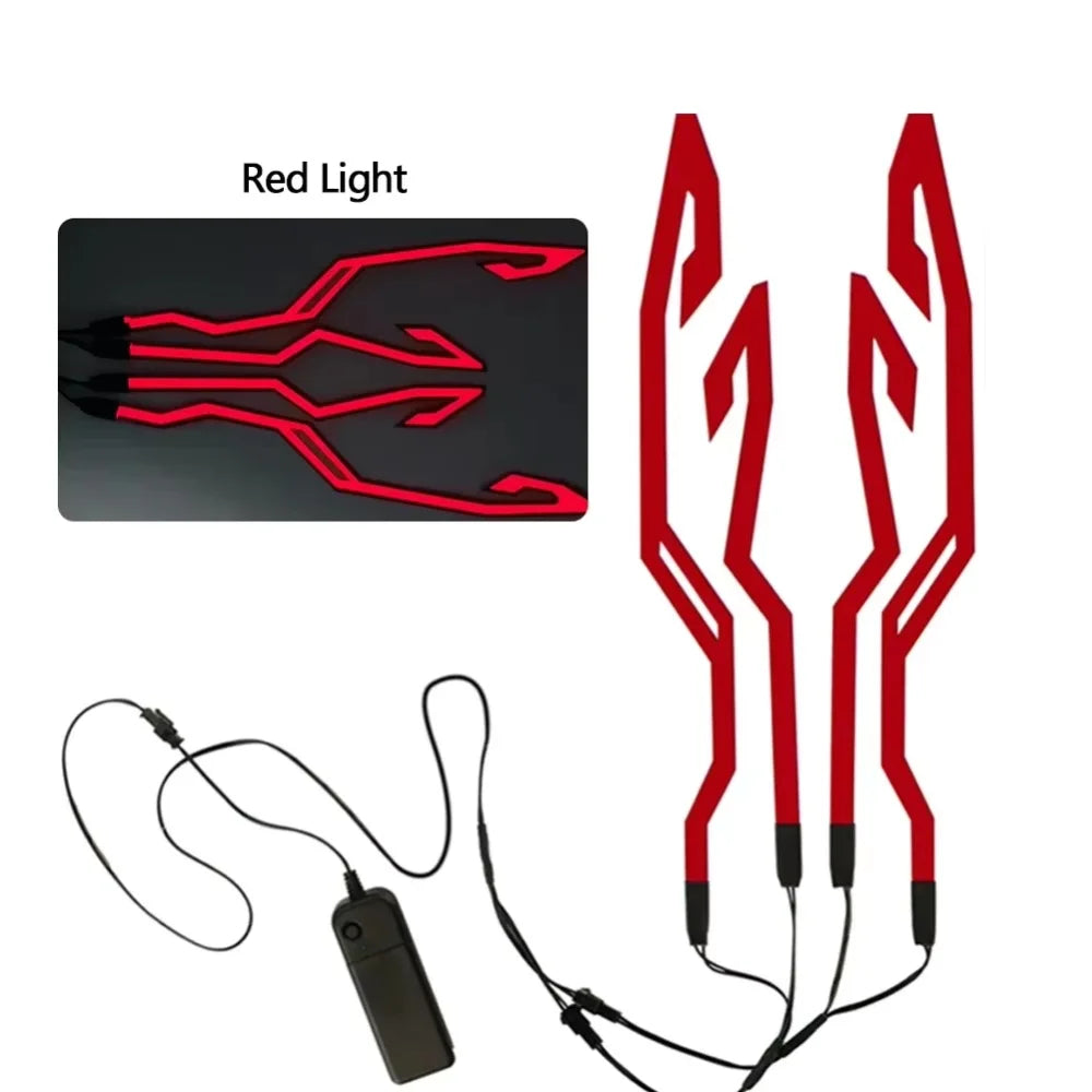 Waterproof Motorcycle Helmet LED EL Light Strip, 4‑Mode Flashing Warning Sticker Night Safety Riding Light Kit for Bike Helmet