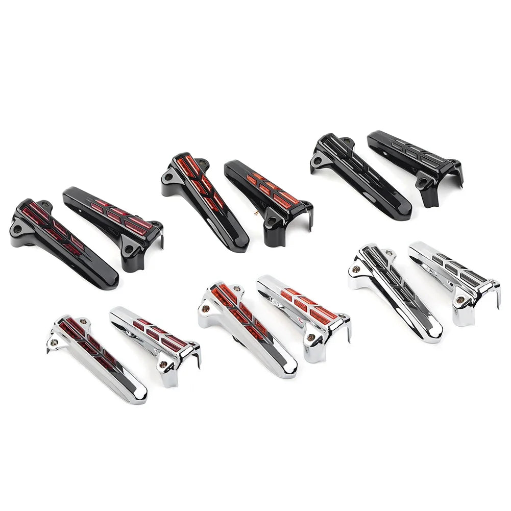 ABS For Harley FLHR FLHTK FLHX 2014-2020 Touring Electra Glide Road King Motorbike Front Lower Fork Leg Covers LED Smoke Light