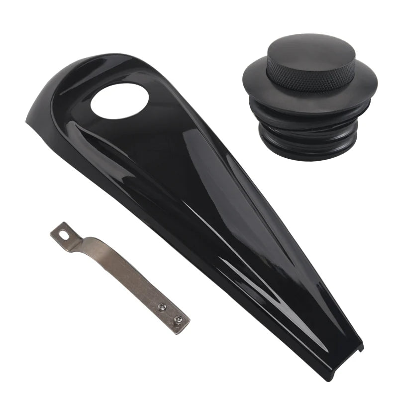 For Harley Touring Glides Road King 08 Up Motorcycle Black Smooth Dash Fuel Tank Console Trim Panel Kit Oil Gas Tank Cover Cap