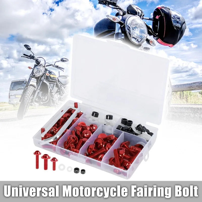 155PCS Universal Motorcycle Bodywork Windscreen M5 M6 Fairing Bolt Kit for Honda CBR Suzuki GSXR Kawasaki Ninja Yamaha YZF R1 R3