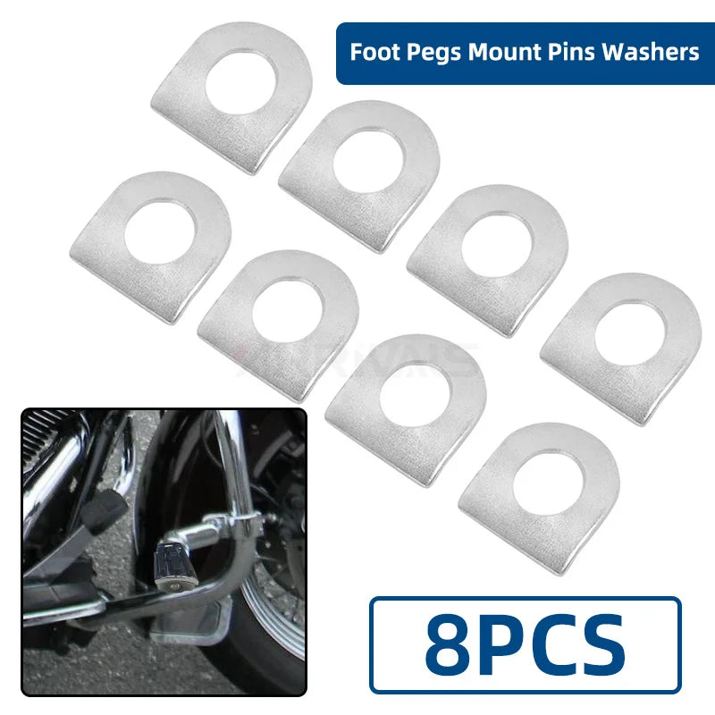 8 Pcs Foot Pegs Mount Kit Pins Floorboards Pedal Motorcycle Footrest Pads For Harley Dyna Sportster 883 1200 Softail