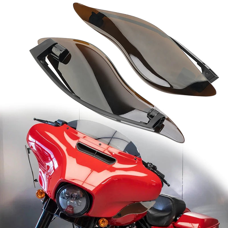 Motorcycle Adjustable Side Wing Windshield Smoke Air Deflector For Harley Touring Ultra Limited Electra Street Glide 2014-2023