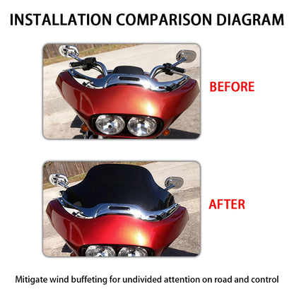 9" Motorcycle Wave Windshield For Harley Road Glide FLTR FLTRX Windshield Trim 1998 - 2013 Fairing Deflector Cover Accessories