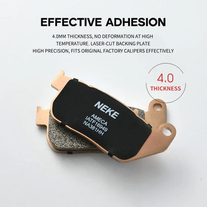 NEKE Sintered Ultra-Alloy Brake Pads for Harley Davidson Sportster XL883 & XL1200 Series – High Performance, Quiet & Long-Lastin