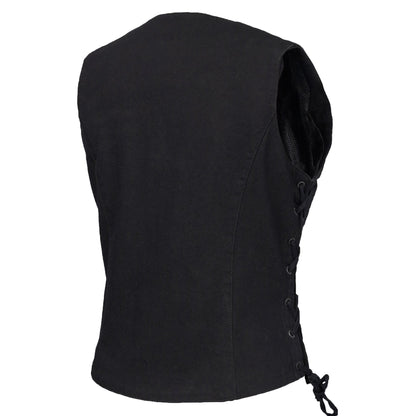 Women's Denim Classic Side Lace Vest