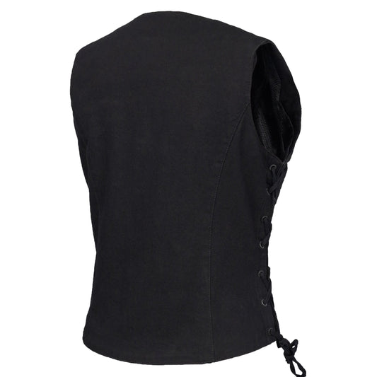 Women's Denim Classic Side Lace Vest