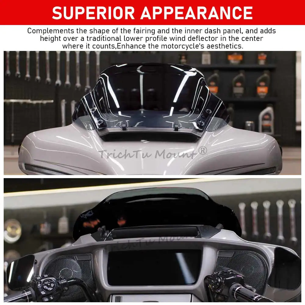 For Harley Touring Street Glide FLHX FLHXU 2025-Up Motorcycle 14" Front Fairing Windshield Wind Deflectors Accessories