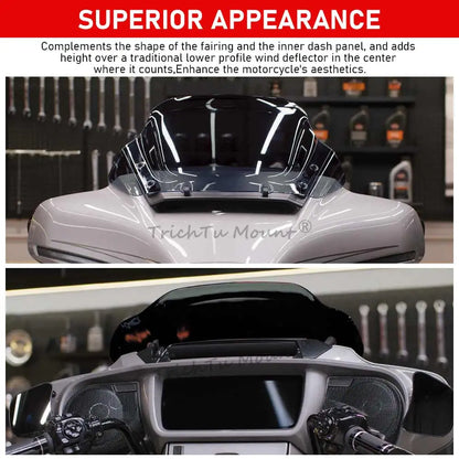 For Harley Touring Street Glide FLHX FLHXU 2025-Up Motorcycle 14" Front Fairing Windshield Wind Deflectors Accessories