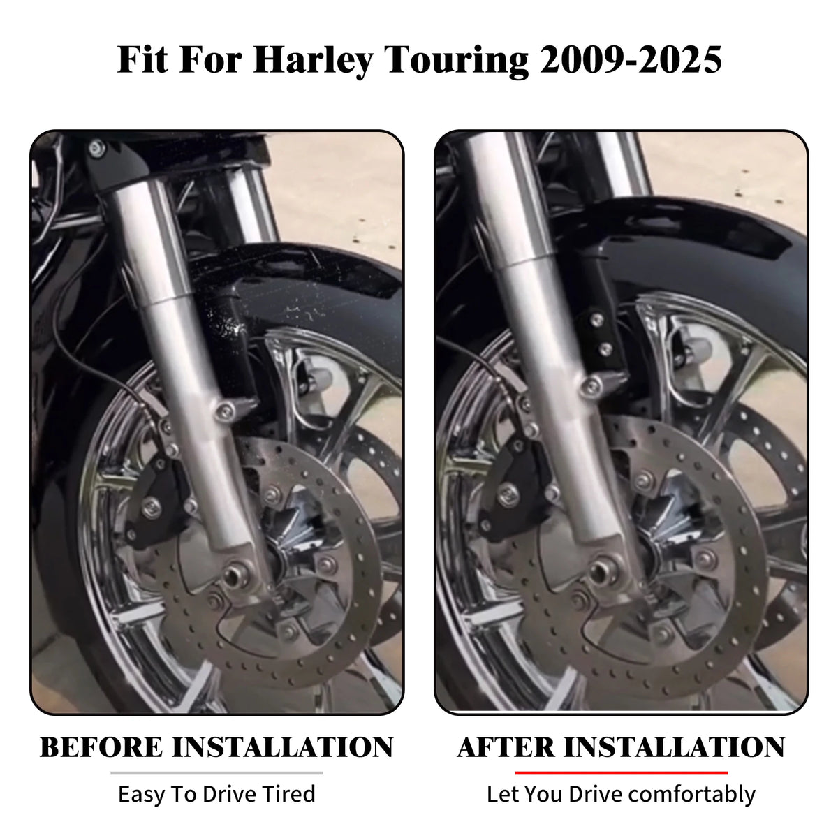 Motorcycle Accessories Front Fender Lift Brackets 21" Mudboard Risers Bracket For Harley Touring Road King Electra Glide 09-2025