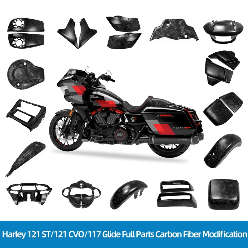 kit For Harley 121 CVO 121 ST 2024-later Road Glide Motorcycle Accessories Carbon Fiber Full Parts Fender Fuel Tank Cover Side Panel