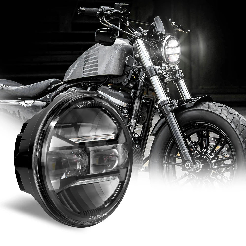 Emark Approved R148 R149 LED Scheinwerfer 5.75 Zoll 5-3/4" Motorcycle Headlamp Lights for Harley Davidson Hauptscheinwerfer Schw