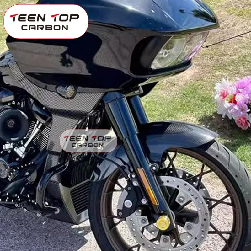 Carbon Fiber Motorcycle Front Fender For Harley Touring Road King Street Glide Front Mudguard Fairing Protector Cover 2009-2023