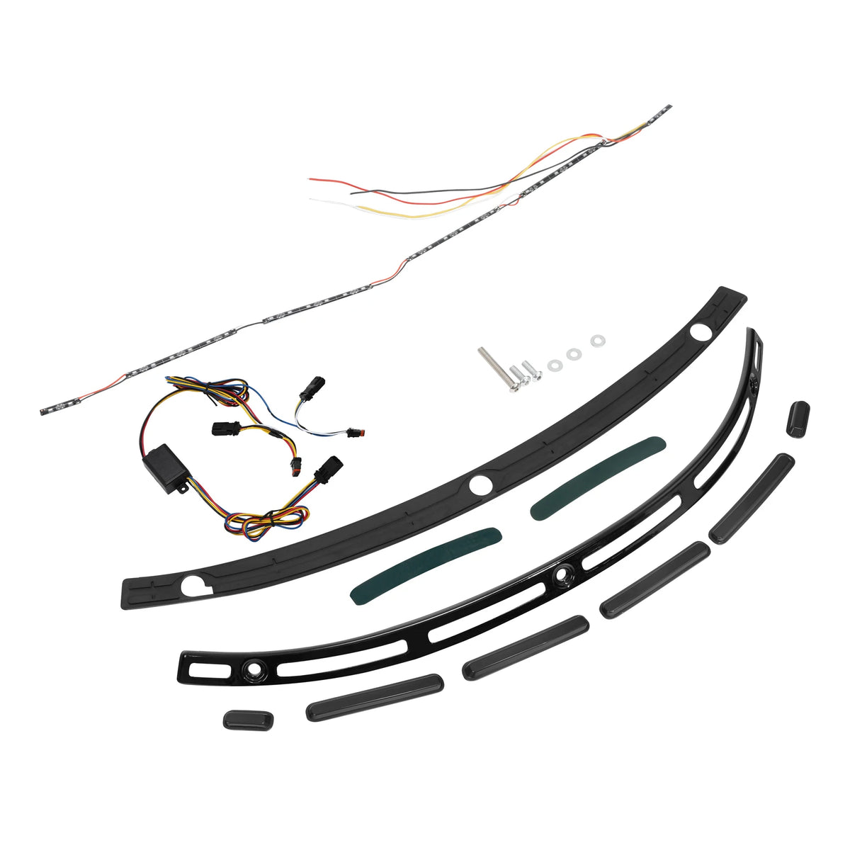 Motorcycle Windshield Trim W/ LED Light Lens For Harley Touring Ultra Limited Electra Glide Street Glide Tri 2014-2023 2018 2015