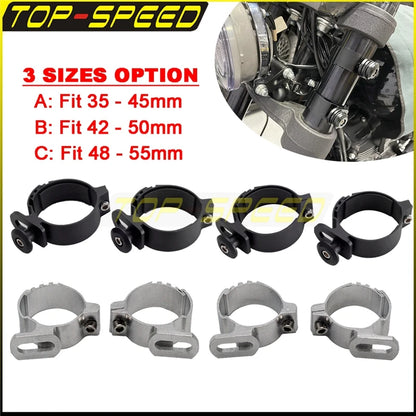 For Harley Models Detachable Headlight Fairing Clamps 35mm 39mm 41mm 45mm 49mm 51mm 55mm Windshield Cowl Batwing Mount Bracket