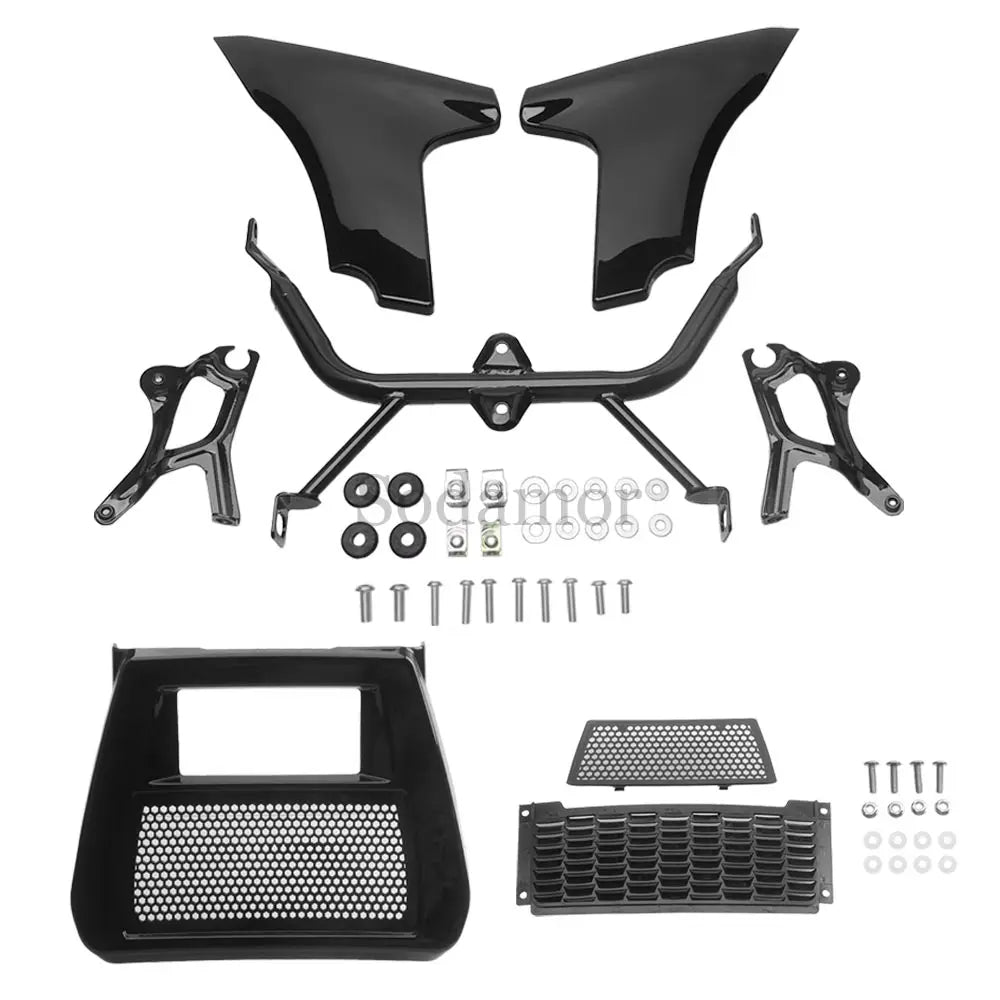 Motorcycle Abs Plastic Front Spoiler Side Fairing Panel Easy Install Set Fit For Harley Davidson Cvo/Se/St 2023-2024 Gloss Black