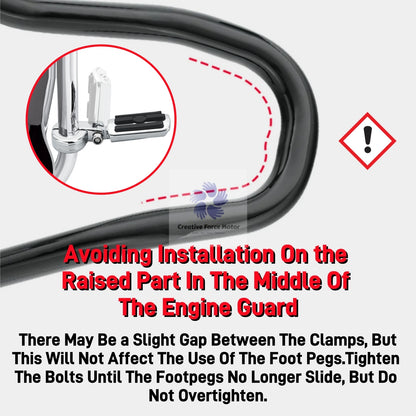 1 1/4" Motorcycles Highway Crash Bar Foot pegs Rest Clamps Engine Guard Mounts For Harley Honda Yamaha Kawasaki Davidson Softail