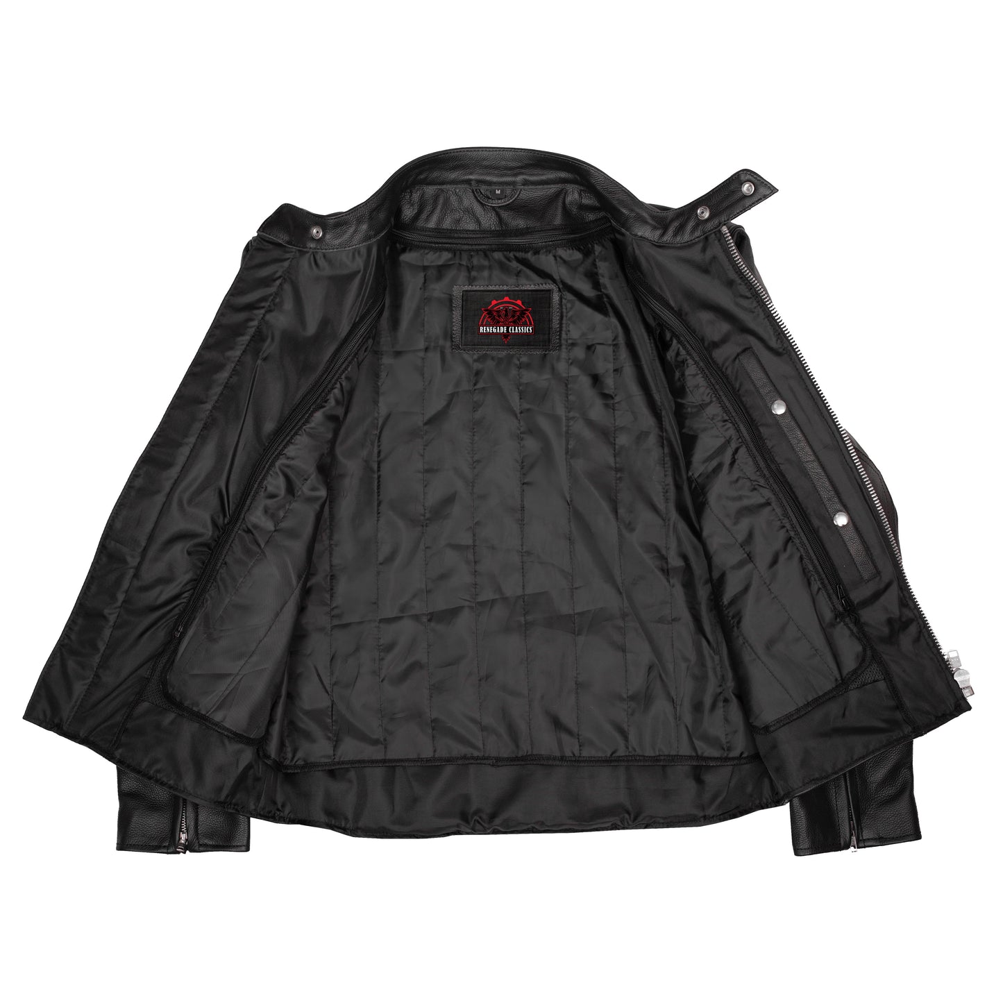 AM Knucklehead Premium Black Men's Leather Motorcycle Jacket