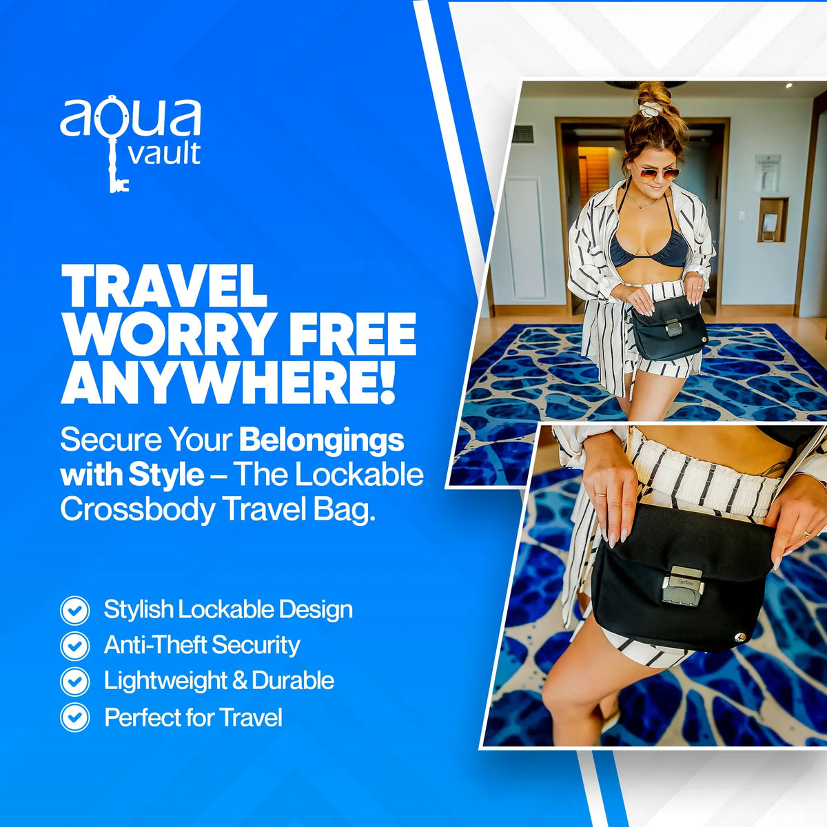 Lockable Anti-Theft Crossbody Bag for Travel