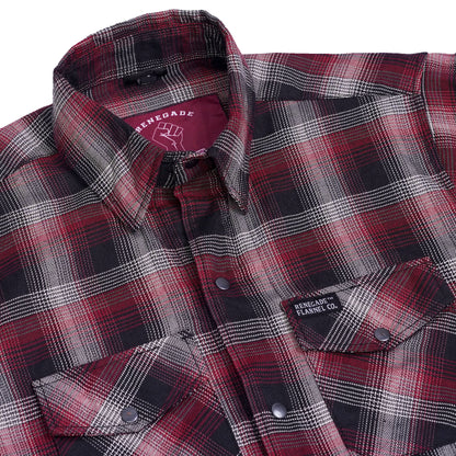 Riveter Men’s Maroon, Black, and White Flannel