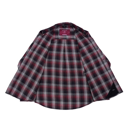 Riveter Men’s Maroon, Black, and White Flannel