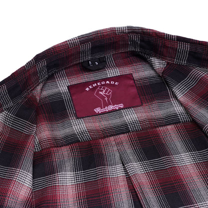 Riveter Men’s Maroon, Black, and White Flannel