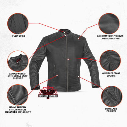 Classic Joe Men's Fashion Lambskin Leather Jacket
