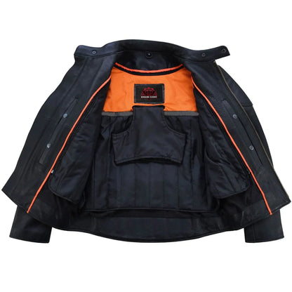 Men's Premium Vented Motorcycle Jacket – Side Laces