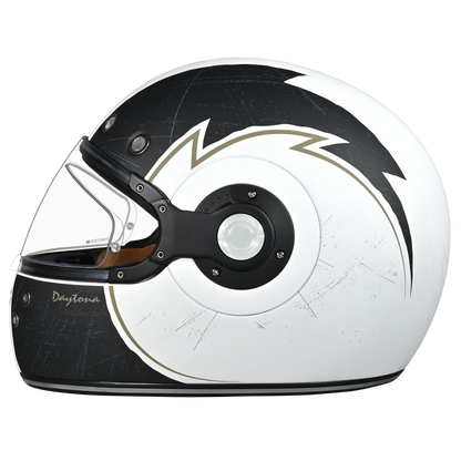DOT Daytona Retro Full Face Motorcycle Helmet: Vintage Style for Men, Women, & Youth - W/ Blitz