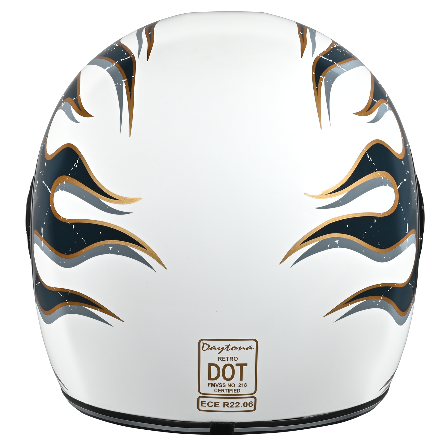DOT Daytona Retro Full Face Motorcycle Helmet: Vintage Style for Men, Women, & Youth - W/ Flames