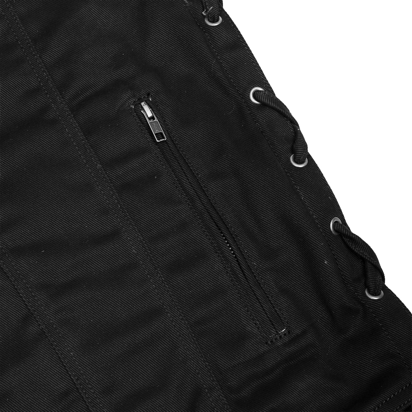 Men's Black Denim Motorcycle Vest – Single Panel Back