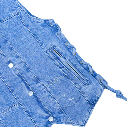 Women's 6 Pocket Denim Utility Vest - Blue
