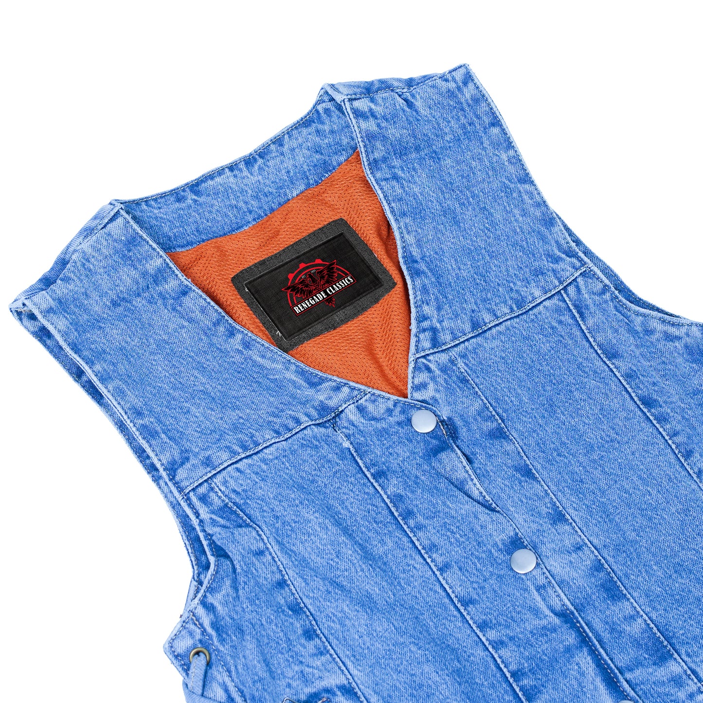 Women's 6 Pocket Denim Utility Vest - Blue