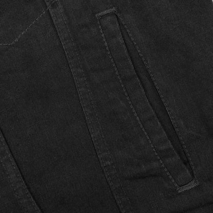 Snap Front Men's Denim Motorcycle Vest  - Black