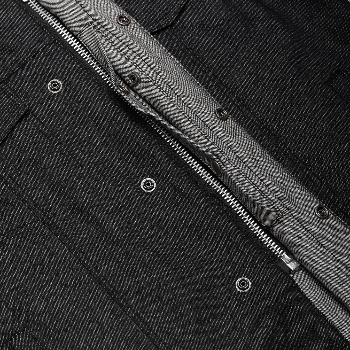 Men's Rough Rub-Off Raw Finish Motorcycle Denim Vest - Black