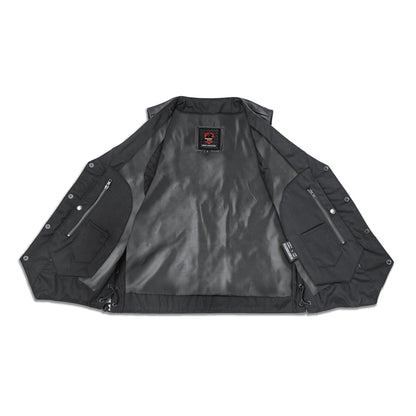 Men's Line Ranger Multi-Pocket Motorcycle Vest - Black