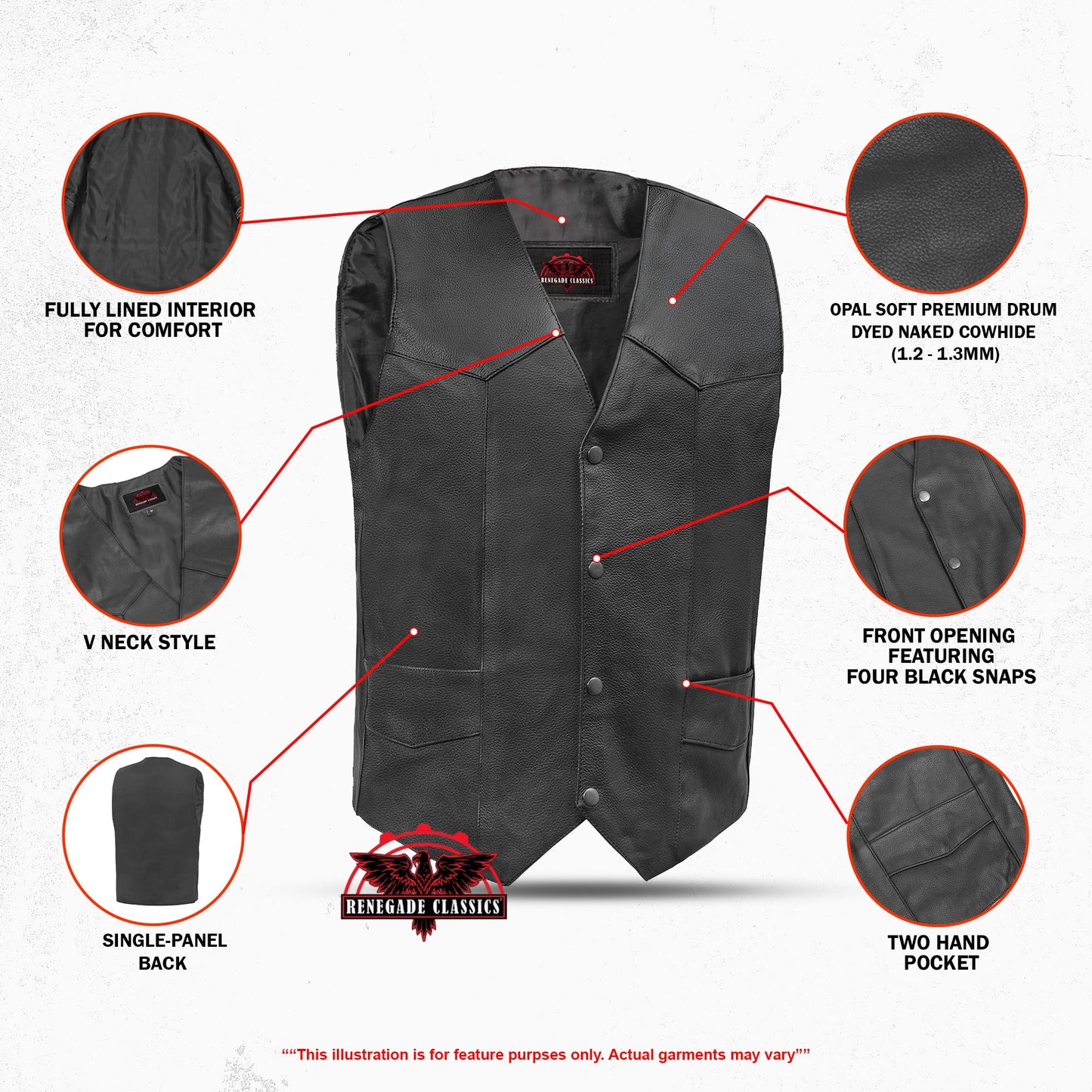Men's Plain Side Economy Vest - Black