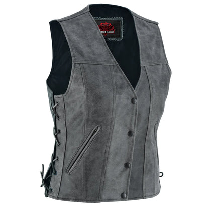 Women's Gray Single Back Panel Concealed Carry Vest