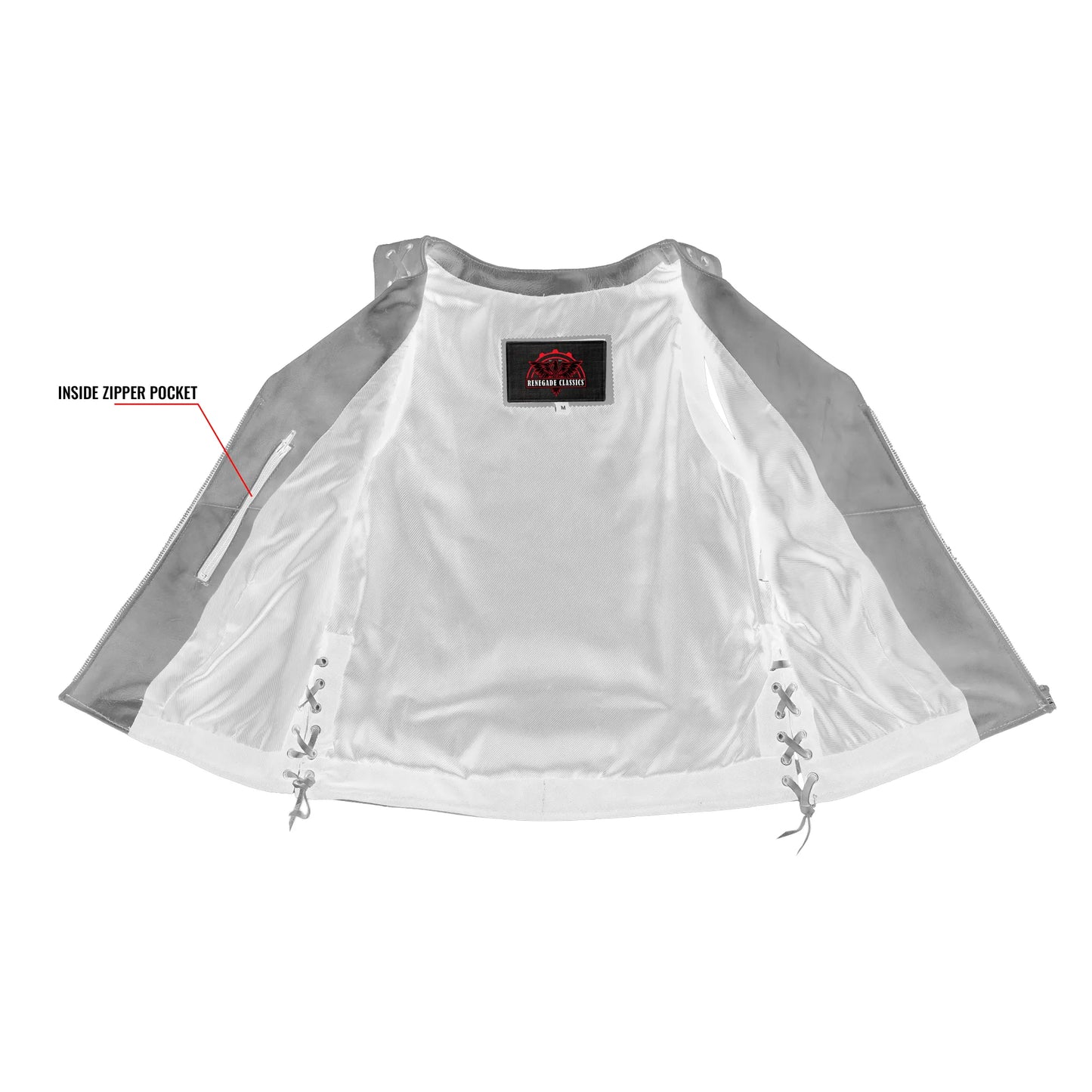 Women's Brown Zippered Vest with Lacing Details
