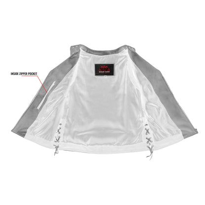 Women's Brown Zippered Vest with Lacing Details