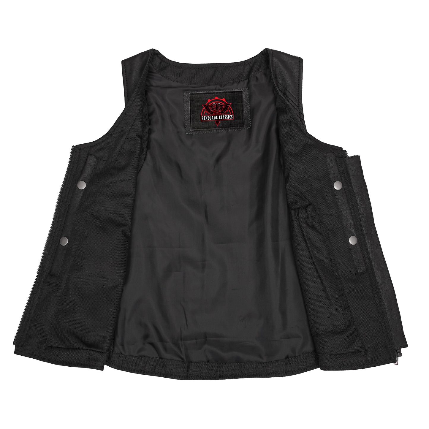 Women's Stylish Open Neck Side Lace Zipper Front Vest