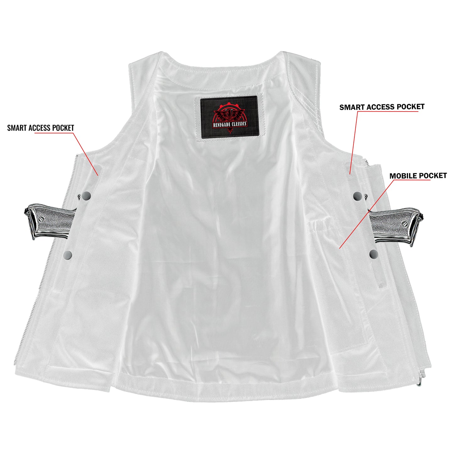 Women's Stylish Open Neck Side Lace Zipper Front Vest