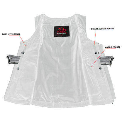 Women's Stylish Open Neck Side Lace Zipper Front Vest