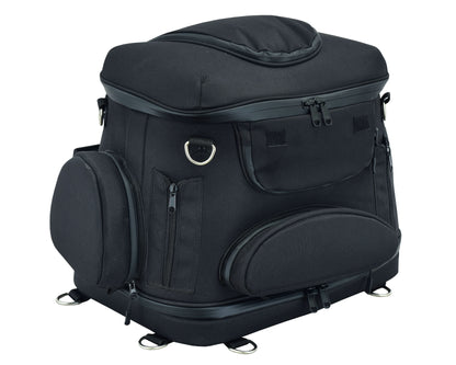 Renegade Classics Black Heavy Duty Textile Motorcycle Pet Carrier Si
