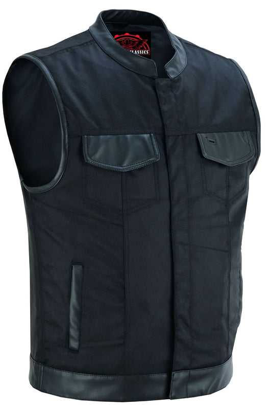 Concealed Snap Closure, Textile Material, Scoop Collar & Hidden
