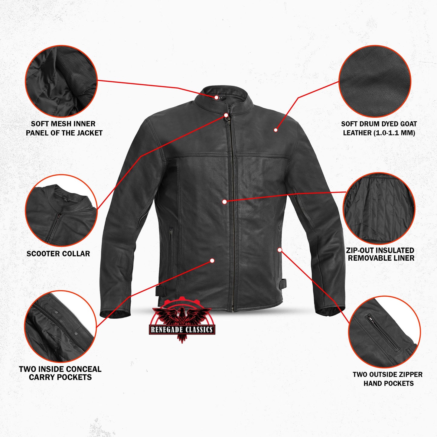 Men's Black Scooter Leather Jacket