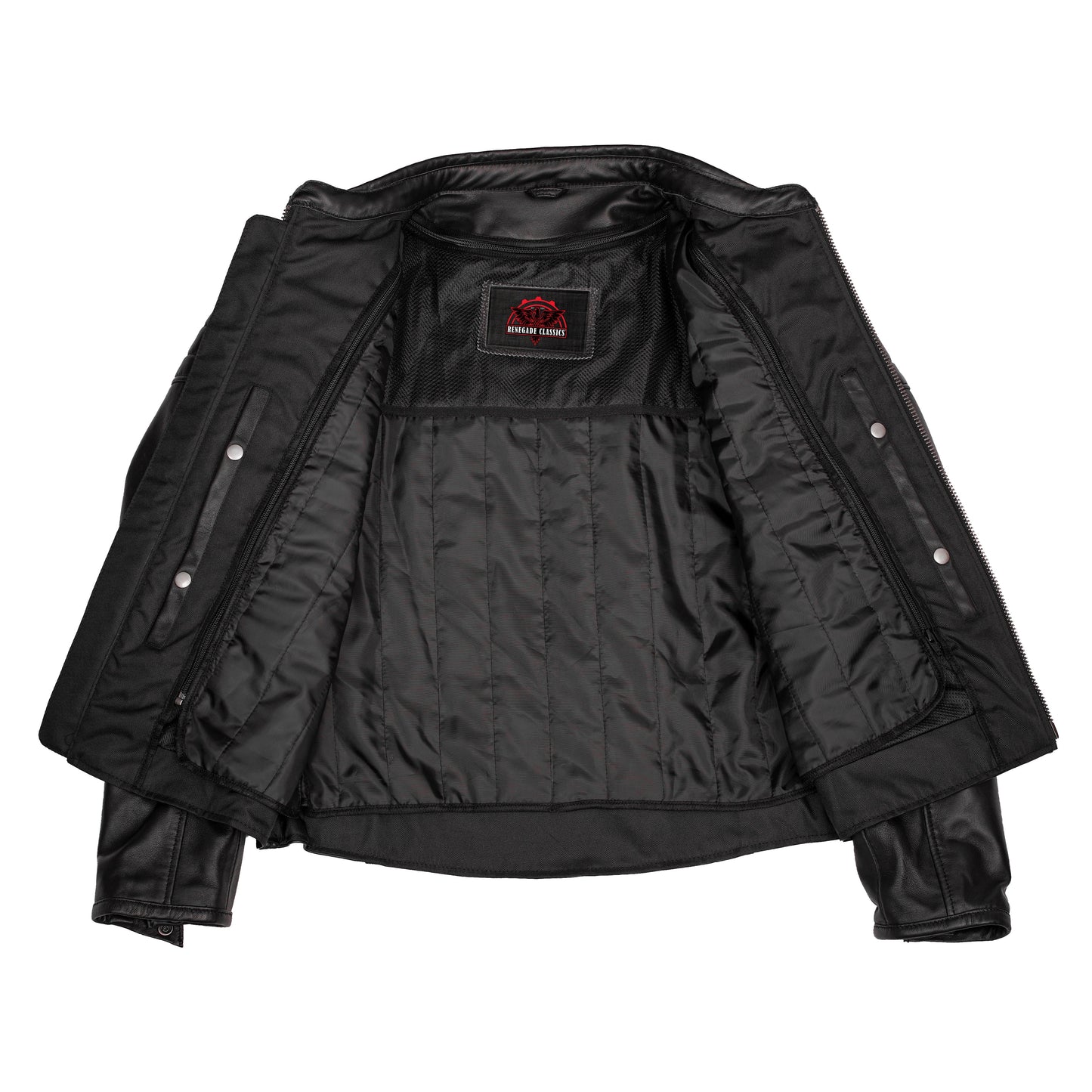 Men's Lightweight Drum Dyed Naked Lambskin Crossover Scooter - Black